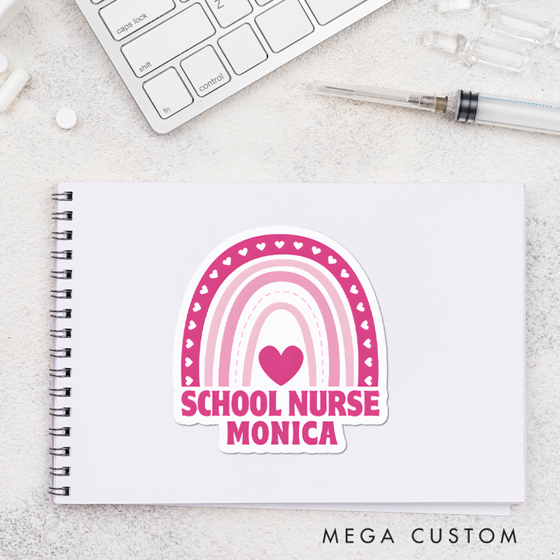 Personalized Nurse Stickers School Nurse Personalized Sticker Funny Nurse Sticker Vinyl Die Cut Sticker