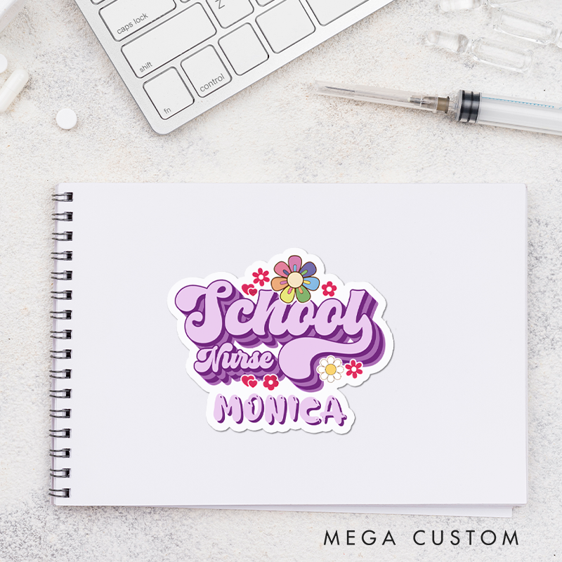 Personalized Nurse Stickers School Nurse Personalized Sticker Funny Nurse Sticker Vinyl Die Cut Sticker