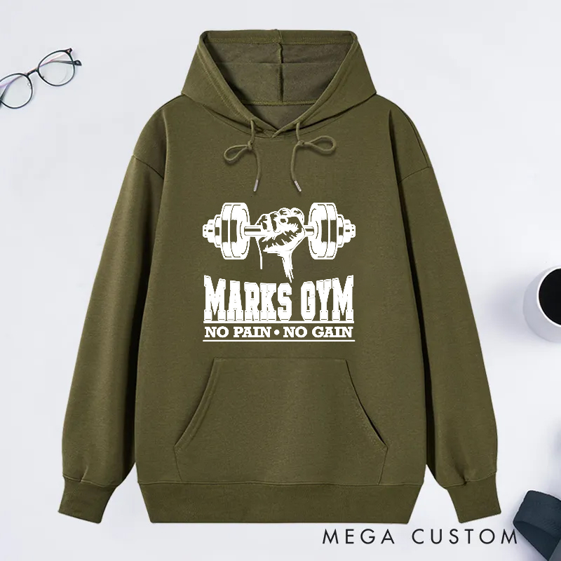 Personalized Fitness Classic Hoodies with Dumbbell and Motivational Quote for Fitness Enthusiasts Bodybuilders and Gym Lovers