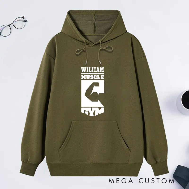 Personalized Gym Classic Hoodies with Bold Arm Design for Fitness Enthusiasts Bodybuilders and Gym Lovers
