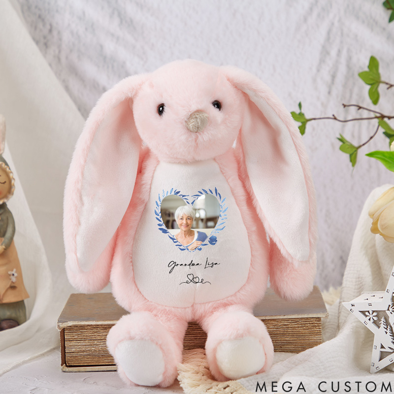 Personalized Photo Memorial Plush Bunny Heaven Sent Plush Soft Toy from Grandparent New Baby Memory Bunny Keepsake Condolence Gift