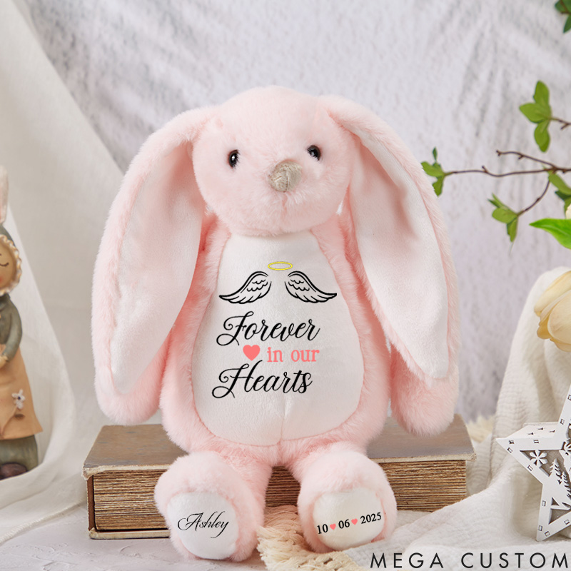 Personalized Miscarriage Bunny Baby Loss Keepsake Remembrance Gifts Angel Baby Stuffed Animal Infant Loss Gifts Rainbow Baby Gift