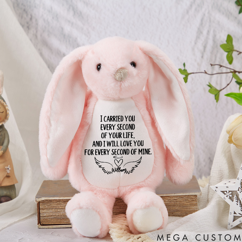 Personalized Miscarriage Memorial Bunny Custom Name Stuffed Animal in Memory Of Infant Loss Remembrance Baby Grieving Stillborn Gifts