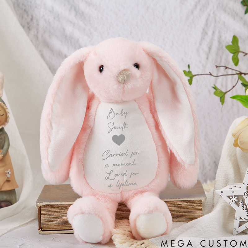 Personalized Miscarriage Bunny Baby Loss Memorial Stuffed Animal Carried for A Moment Love for A Lifetime Miscarriage Gifts Angel Baby Keepsake