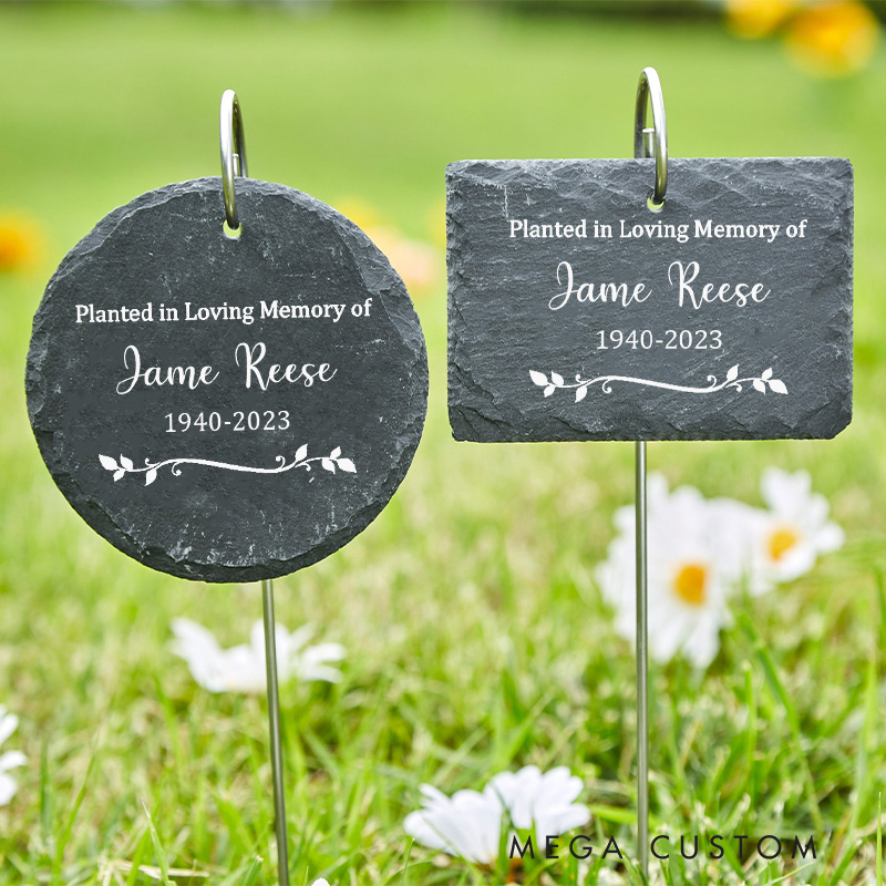 Personalized Memorial Grave Marker Planted in Loving Memory of Garden Stone Custom Name Plate Outdoor Memorial Plaque Sympathy Gift