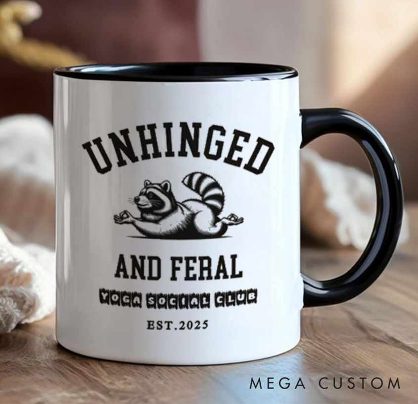 Personalized Yoga Mug with Funny Raccoon Design Custom Time Perfect Gift for Yoga Lover and Unique Gifts