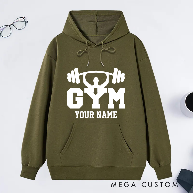 Personalized Fitness Classic Hoodies with Minimalist Weightlifting Logo for Fitness Enthusiasts Bodybuilders and Gym Lovers