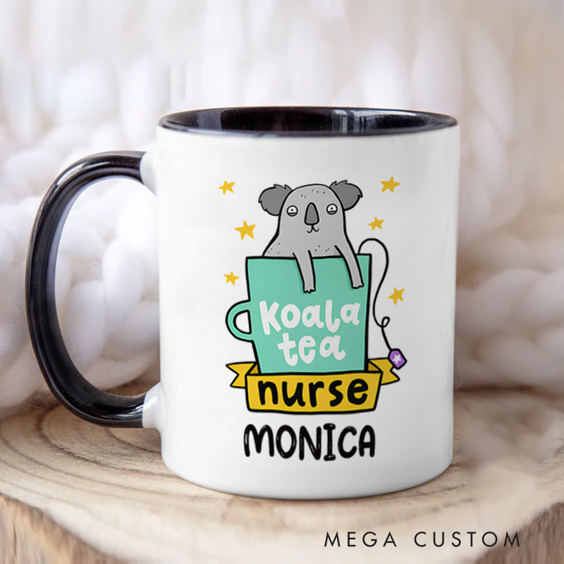 Personalized Nurse Mug Koala Tea Nurse Design Coffee Mug Gift