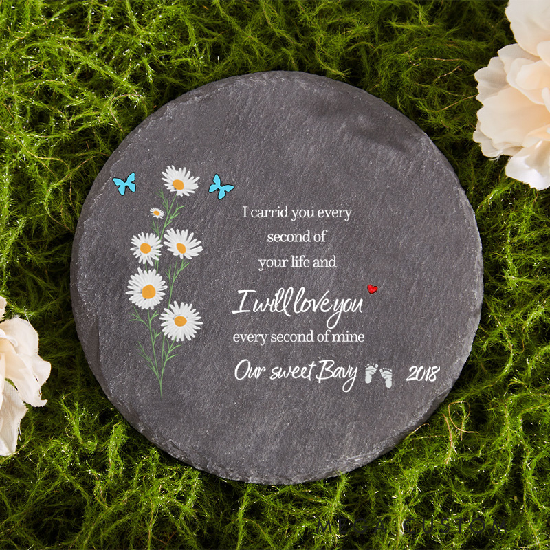 Personalized Angel Baby Memorial Stone Slate Sympathy Stepping Stone Garden Stone Gifts for Loss of Baby Remembrance Stone for Infant Loss 