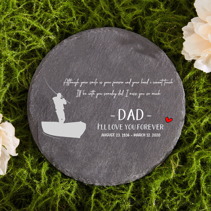 Personalized Gone Fishing Memorial Stone Memorial Gift for Dad Grandpa Fisherman Memorial Stone Sympathy Gift Garden Marker Condolences Gift