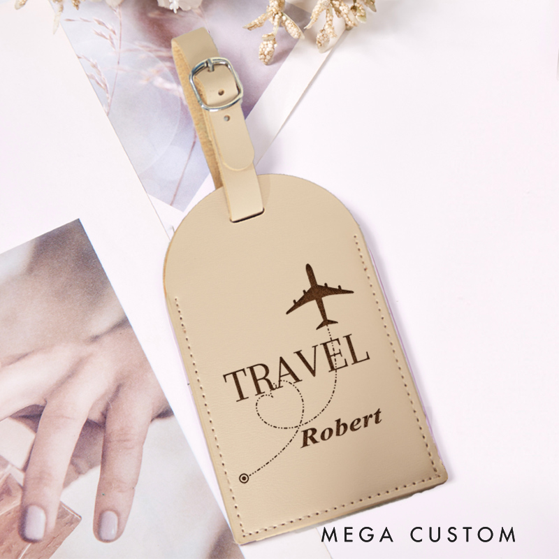 Personalized Travel Leather Luggage Tags for Traveling Lovers Travel Gift for Vacation