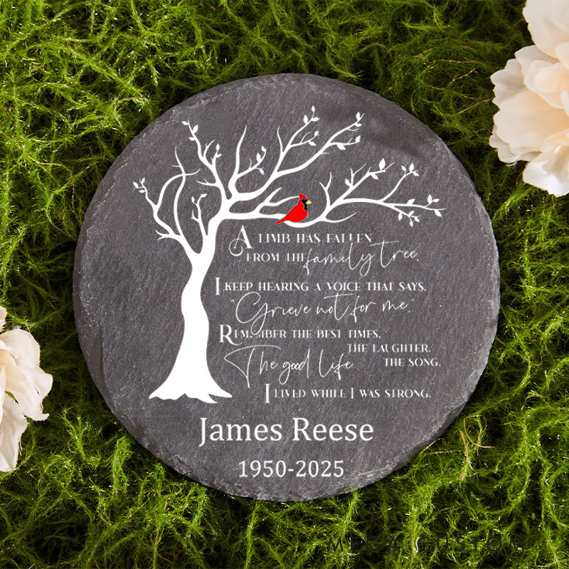 Personalized Memorial Stone for Loss of Loved One A Limb Has Fallen From The Family Tree Sympathy Gift Slate Grave Marker Remembrance Gift