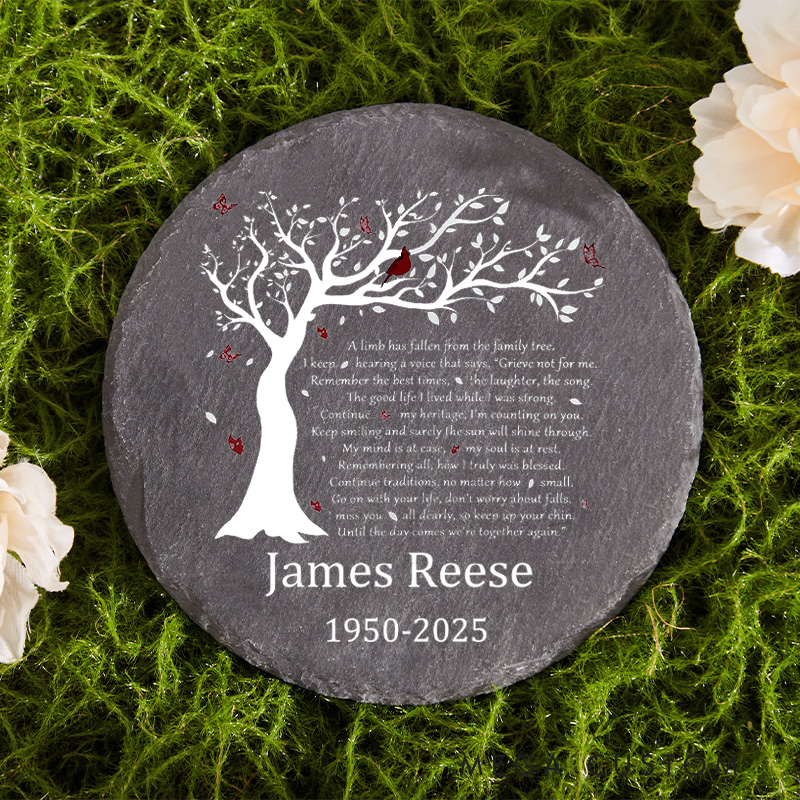 Personalized Cardinal Memorial Slate Stone Memorial Plaque Sympathy Gifts for Loss of Loved One Slate Grave Marker Remembrance Gift