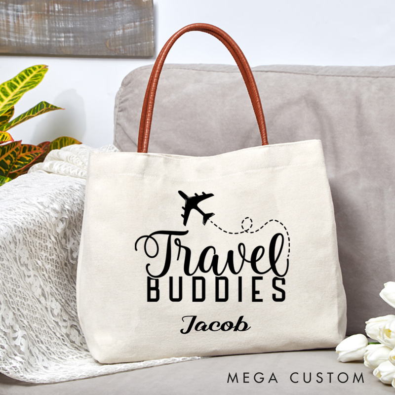 Personalized Travel Buddies Tote Bag Traveling Lovers Gift Vacation Tote Bag
