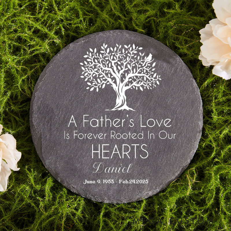 Personalized Memorial Stone Sympathy Gift Real Slate Poem Keepsake Remembrance Bereavement Plaque for Loss of Dad