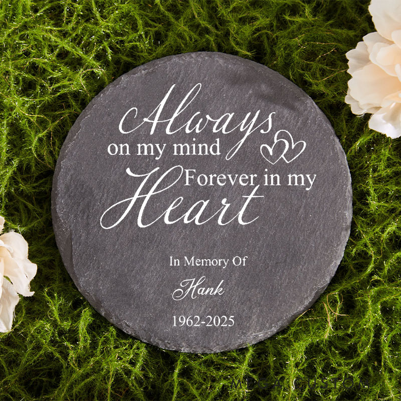Personalized Memorial Stone Sympathy Gift Forever In My Hearts Real Slate Poem Keepsake Remembrance Bereavement Plaque for Loss of Loved One
