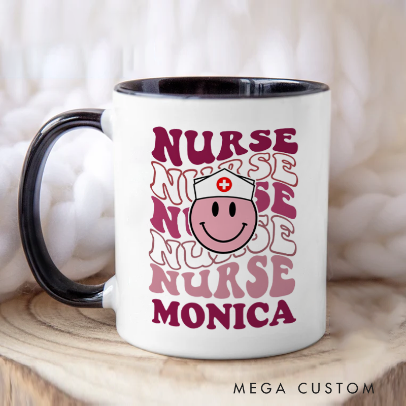 Personalized Nurse Mug Smiling Nurse Pride Design Coffee Mug Gift