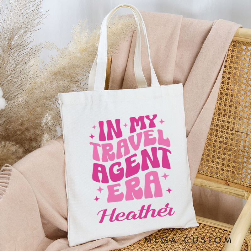 Personalized In My Travel Agent Era Tote Bag Gift for Traveling Lovers Funny Vacation Gift