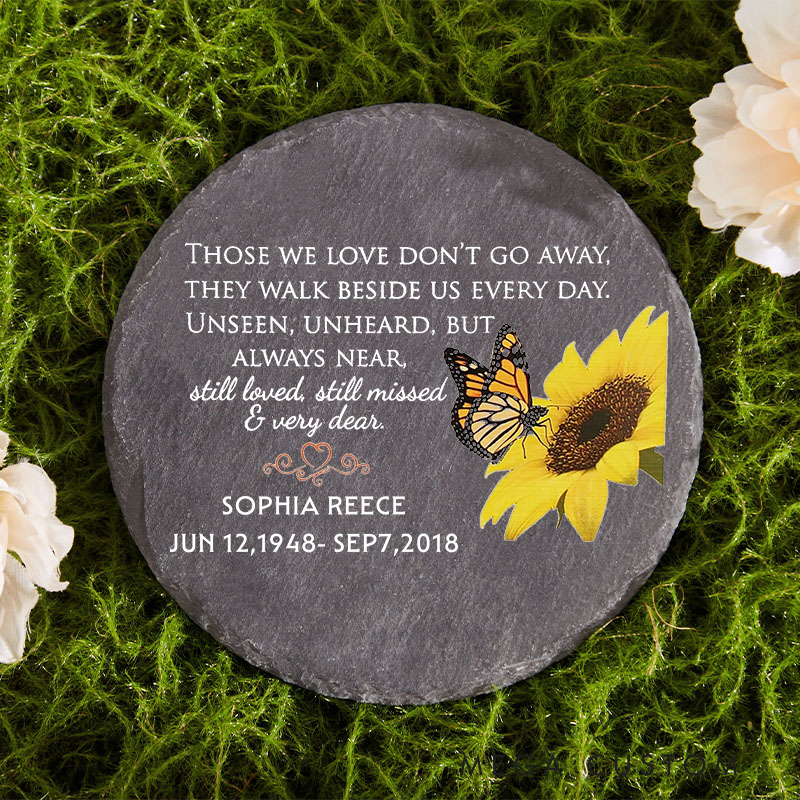 Personalised Memorial Stone Garden Remembrance Stone with Monarch Butterfly and Poem Sympathy Gift for Loss of Loved One