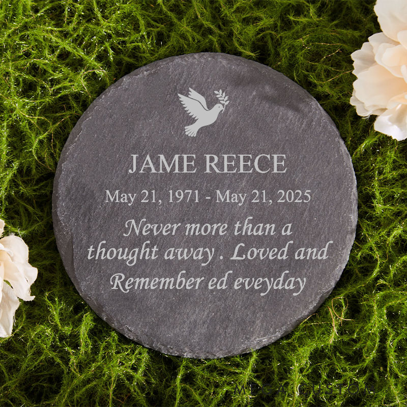 Personalized Engraved Memorial Stone Sympathy Gifts for Loss of Loved One Tribute Stone Never More than a Thought Away Loved and Remembered Everyday