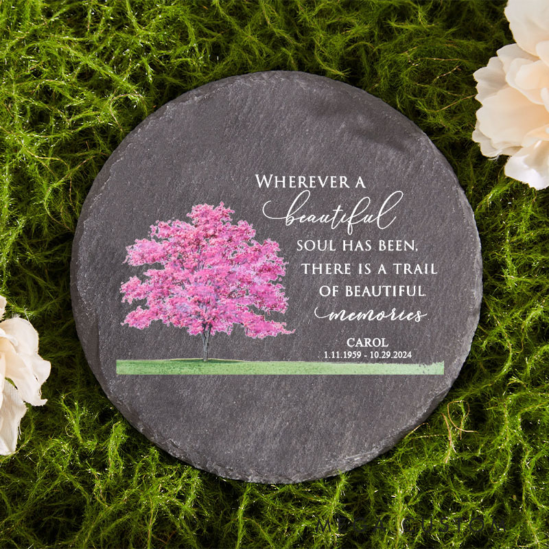 Personalized Memorial Garden Stone Customizable with Name and Dates Decorative Stepping Stones for Outdoor Garden and Walkway Gift for Loved Ones