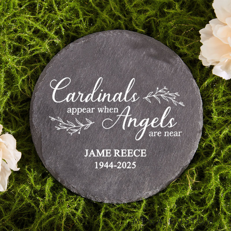 Personalized Cardinal Memorial Garden Stone Sympathy and Memorial Garden Slate Grave Marker Keepsake Remembrance Bereavement Plaque
