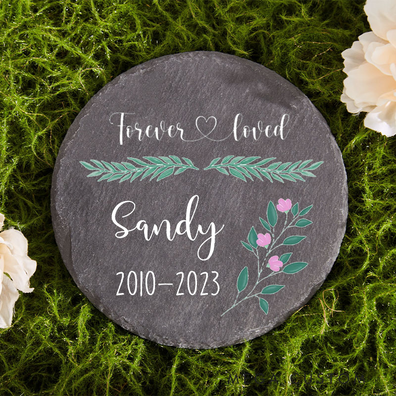 Personalized Planted in Memory Flat Garden Stone Memorial Gardening Gift In Loving Memory Gift Memorial Rock Floral Memorial Stone