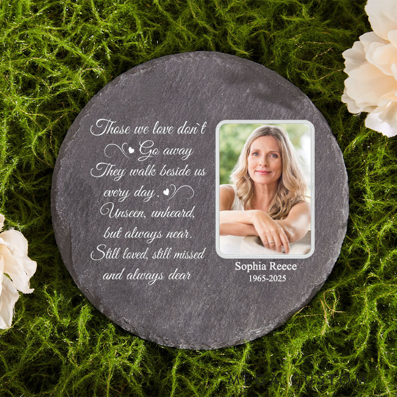 Personalized Memorial Stone with Photo for Loss of Loved One in Loving Memory of Gift Funeral Remembrance Forever in Our Hearts Garden Stone