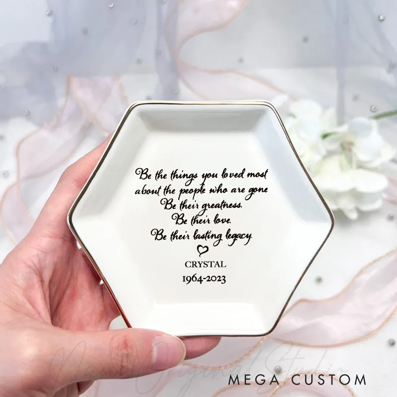Personalized Memorial Ring Dish for Loss of Loved One Sympathy Gifts Jewelry Dish Bereavement Gift Memorial Keepsake