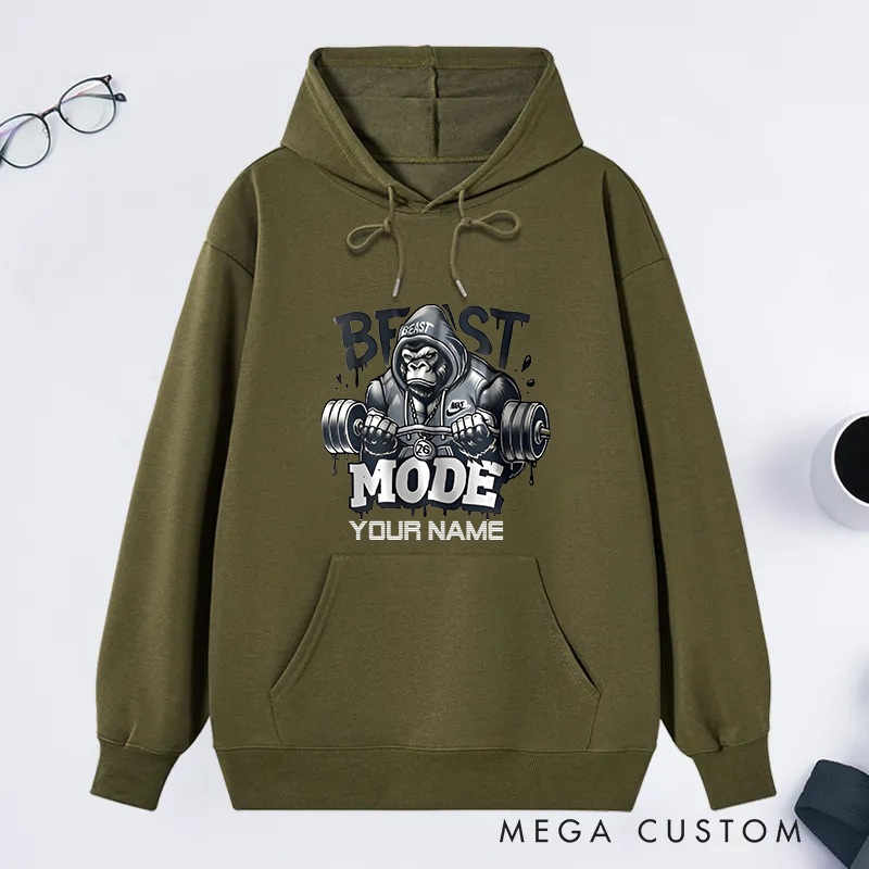 Personalized Fitness Classic Hoodies with Gorilla Lifting Design for Fitness Enthusiasts Bodybuilders and Gym Lovers
