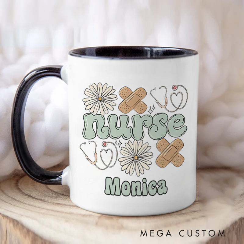 Personalized Nurse Mug Compassion in Bloom Design Nurse Essentials Coffee Mug Gift