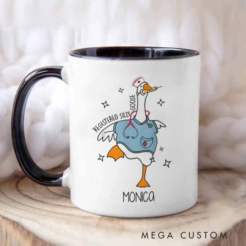 Personalized Nurse Mug Registered Silly Goose Design Coffee Mug Gift
