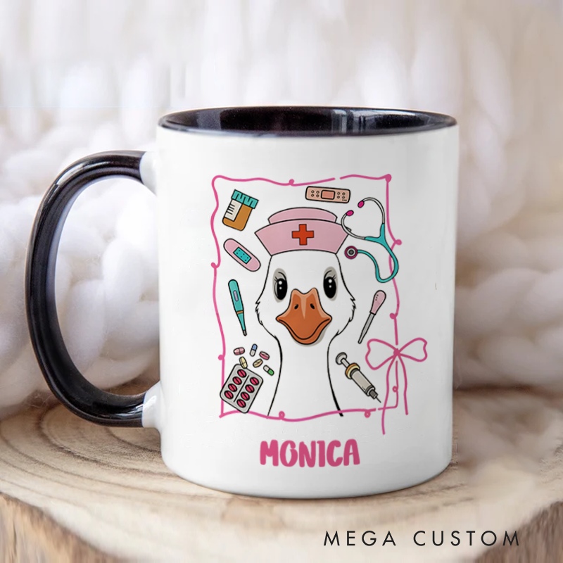 Personalized Nurse Mug Nurse Goose Design Coffee Mug Gift International Nurses Day Gift