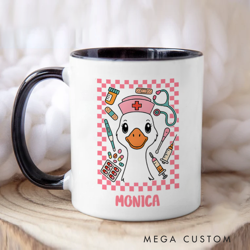 Personalized Nurse Mug Nurse Goose on Duty Coffee Mug Gift Nurse Week Gift