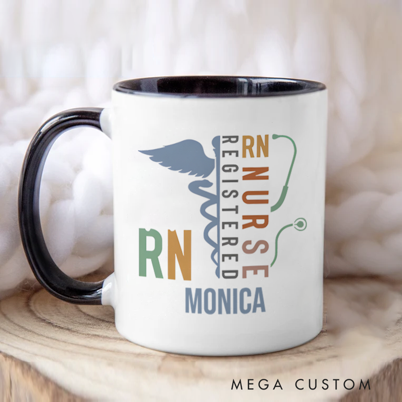 Personalized Nurse Mug Registered Nurse Pride Design Coffee Mug Gift Nurse Week GIft