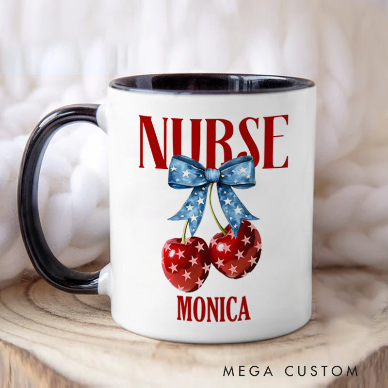 Personalized Nurse Mug Nurse Sweet and Patriotic Design Coffee Mug Gift