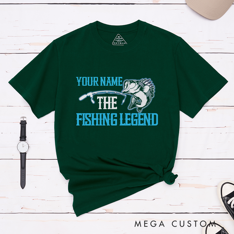 Personalized The Fishing Legend T Shirt for Fishing Lover Great Gift for Dad Husband Grandpa