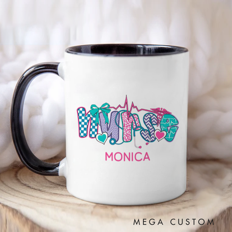 Personalized Nurse Mug Whimsical Nurse Design Coffee Mug Gift
