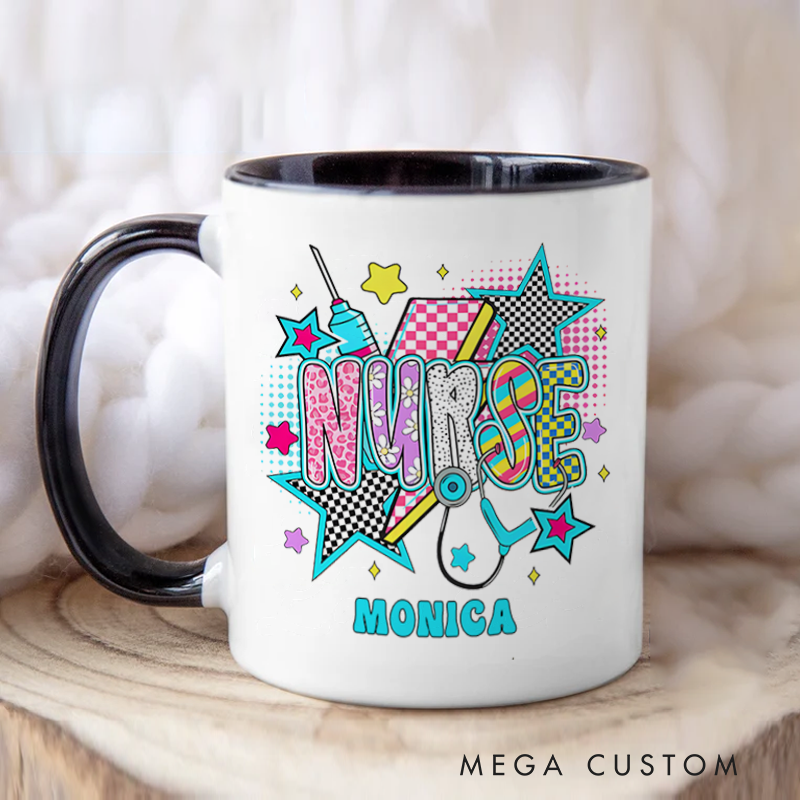 Personalized Nurse Mug Nurse Super Star Design Coffee Mug Gift
