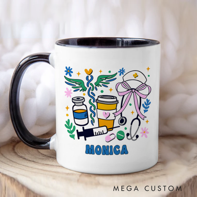 Personalized Nurse Mugs Nurse Essentials Design Coffee Mug Gift