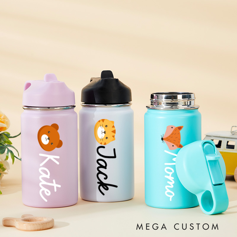 Personalized Kid Water Bottle Engraved Name Cup Gift for Kids Back To School Gifts for Kids