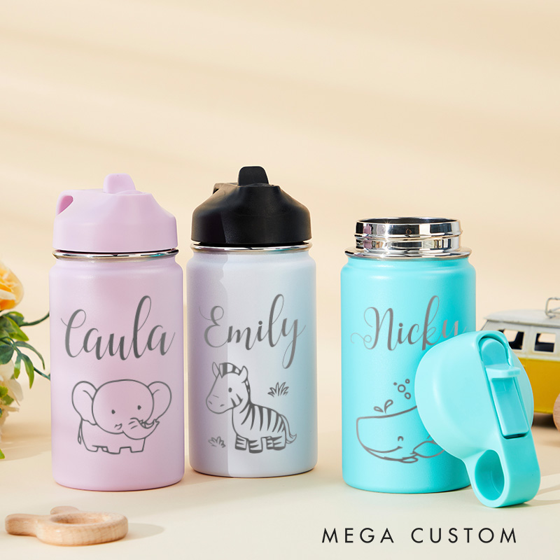 Personalized Kids Water Tumbler Stainless Steel Drinking Tumbler Preschool Bottle Tumbler for Boys and Girls Back to School Gifts