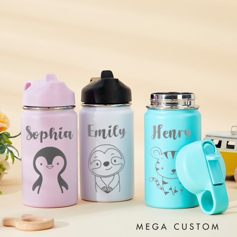 Personalized Kid Water Bottle Engraved Name Cup Gift for Kids Back To School Gift for Kids