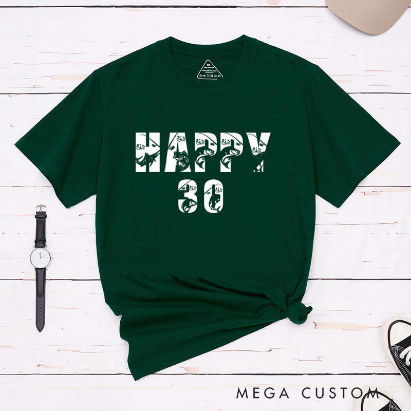 Personalized Fishing-Themed Letter T-Shirt Great Gift for Fishing Enthusiasts Perfect for Birthday Father's Day Any Occasion