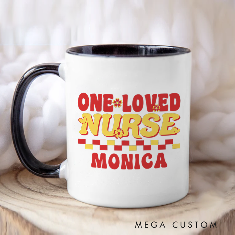 Personalized Nurse Mugs One Loved Nurse Design Coffee Mug Gift