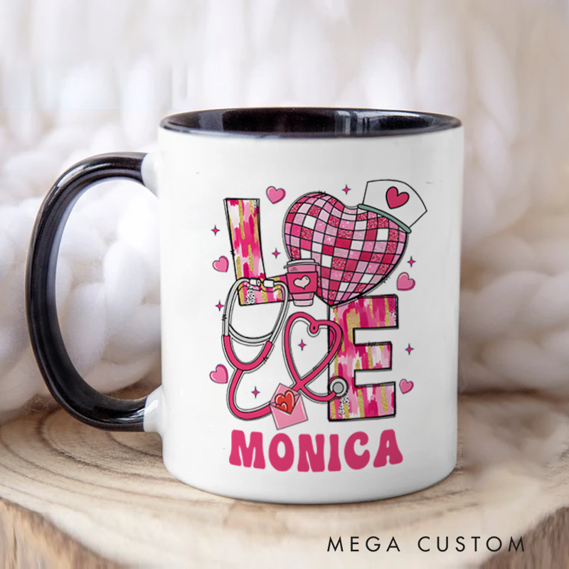 Personalized Nurse Mugs Love for Nursing Design Coffee Mug Gift