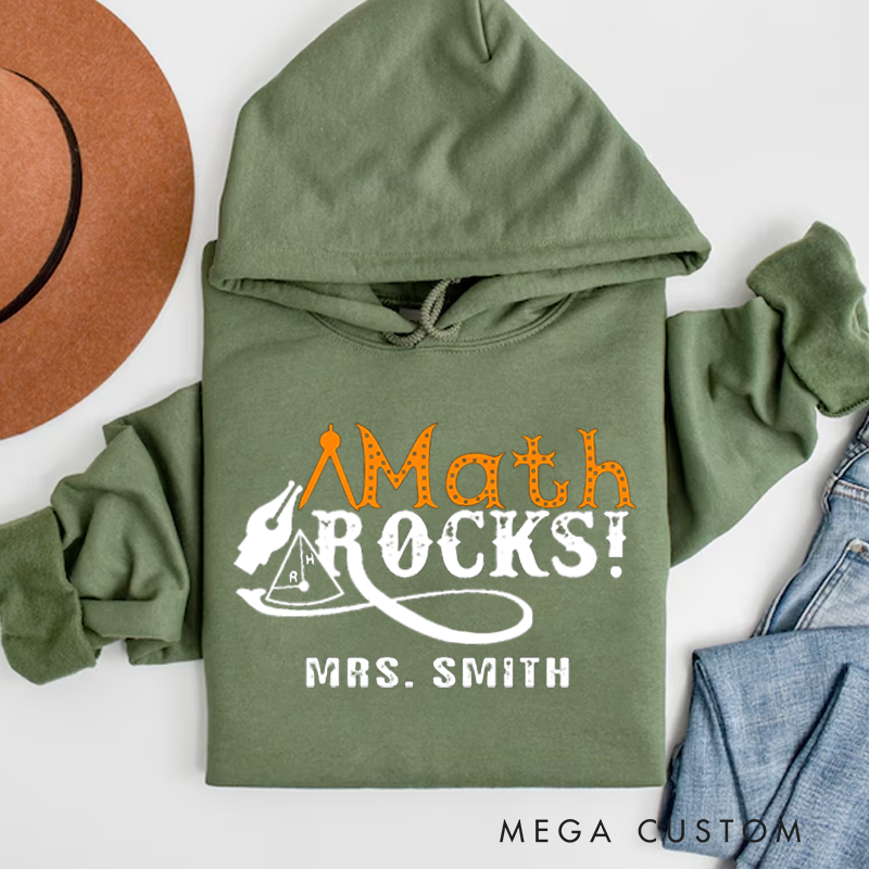 Personalized Teachers Hoodies Math Rocks Energetic Gift for Math Teachers
