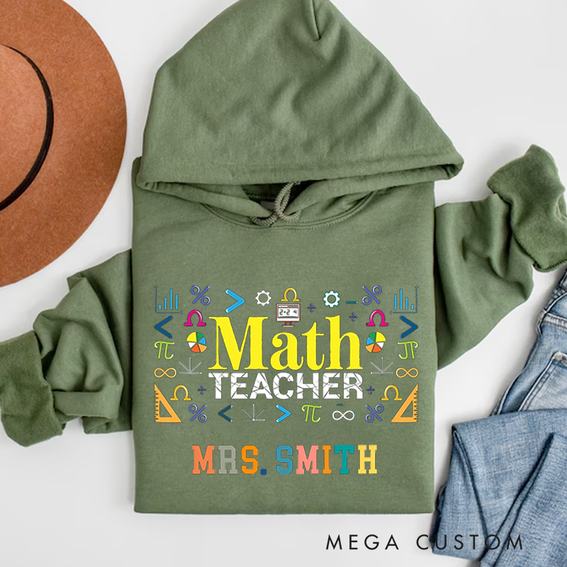 Personalized Hoodies Math Teacher Thoughtful and Creative Perfect Gift for Teachers