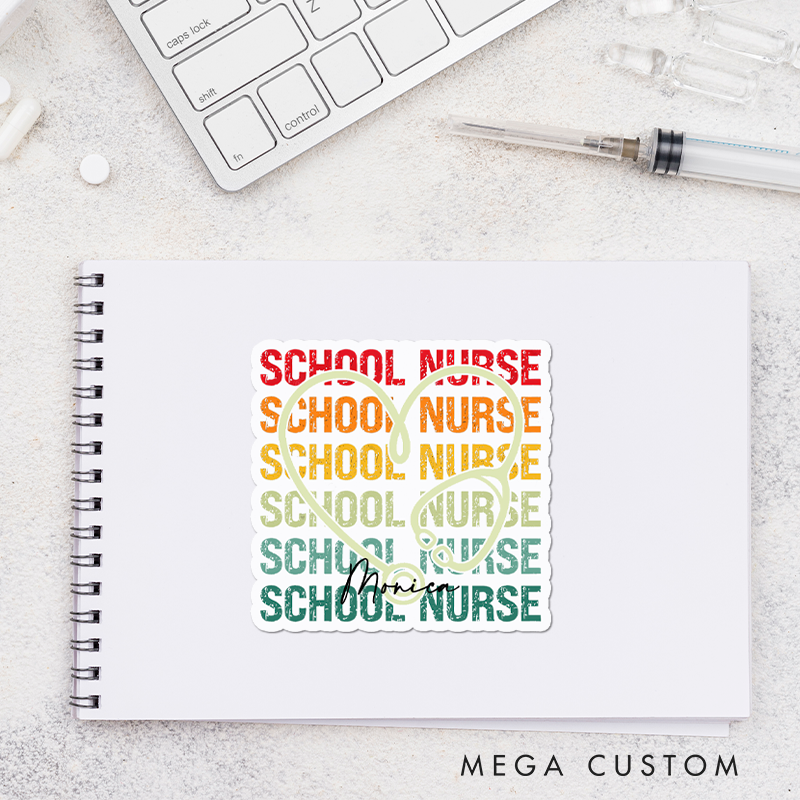 Personalized Nurse Stickers School Nurse Personalized Sticker Funny Nurse Sticker Vinyl Die Cut Sticker