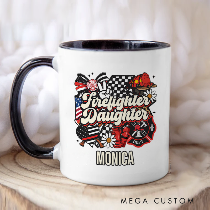 Personalized Firefighter Mugs Firefighter Daughter Tribute Design Coffee Mug Gift